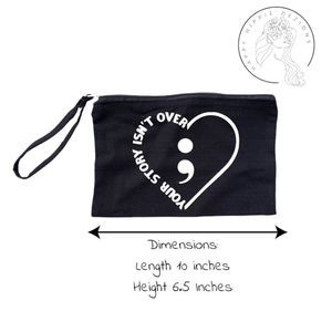 Your Story Isn’t Over ; Black Zipper Wristlet